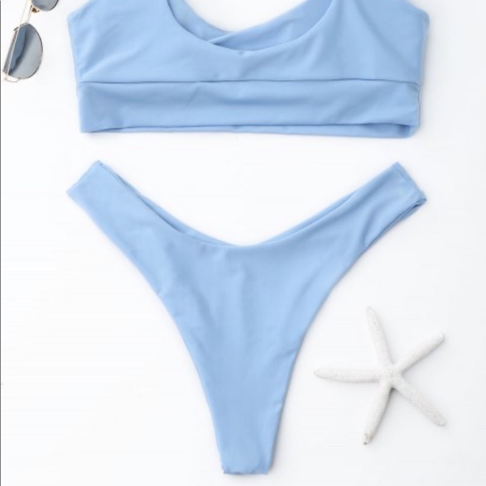 Zaful light blue bikini bottoms size M